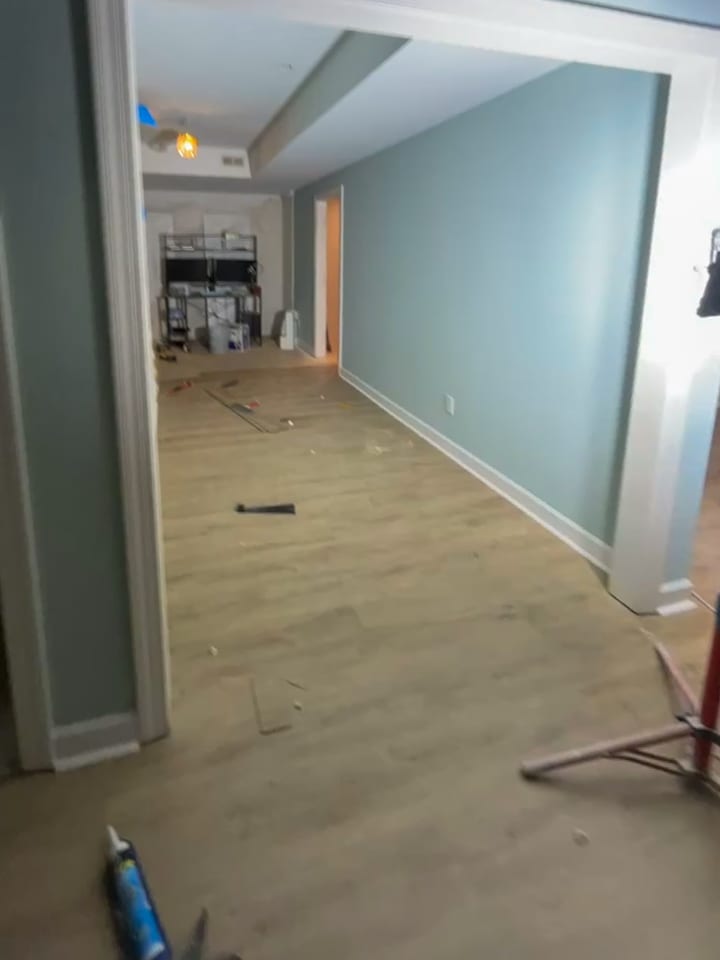 Kozub Remodels living room and staircase remodel